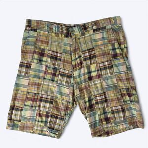 Siegfried Vintage Madras Plaid Shorts Sz 40 Patchwork Golf Preppy Country Club‎